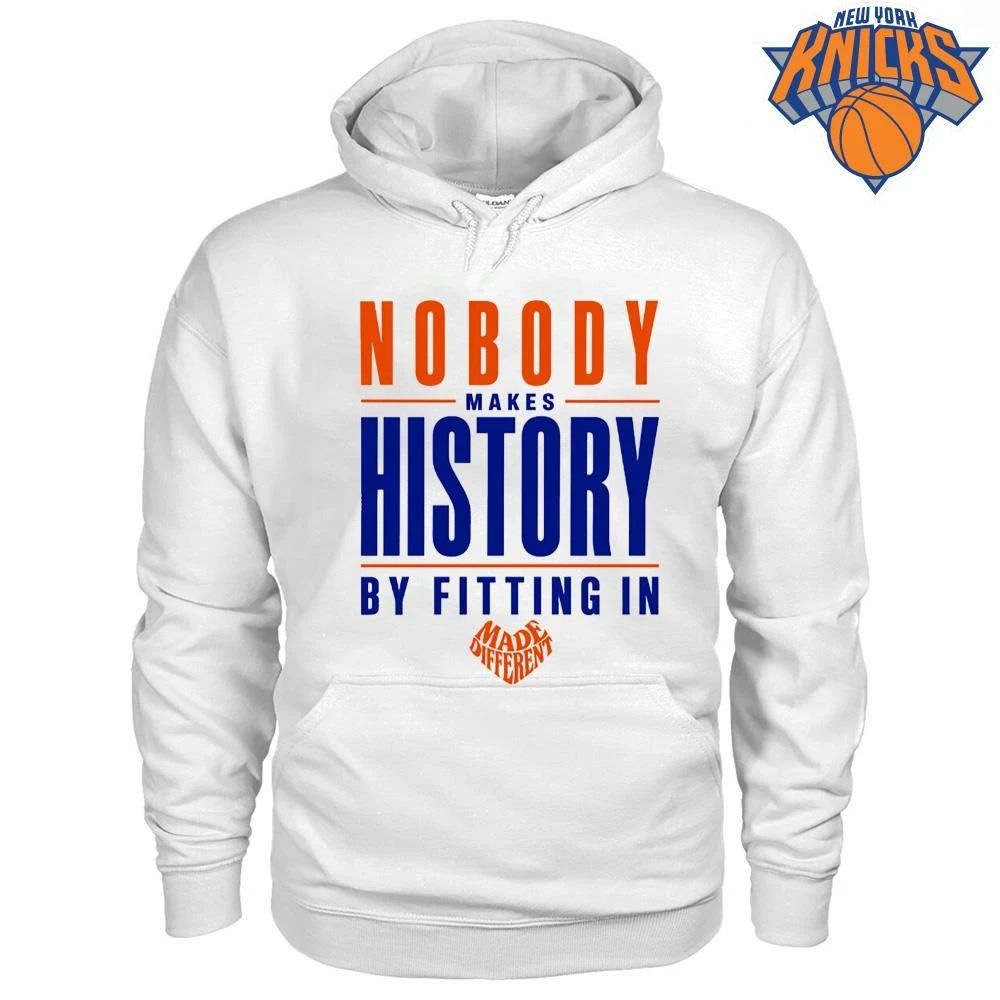 Nobody Makes History By Fitting In Made Different New York Knicks Quote NBA Finals Shirt