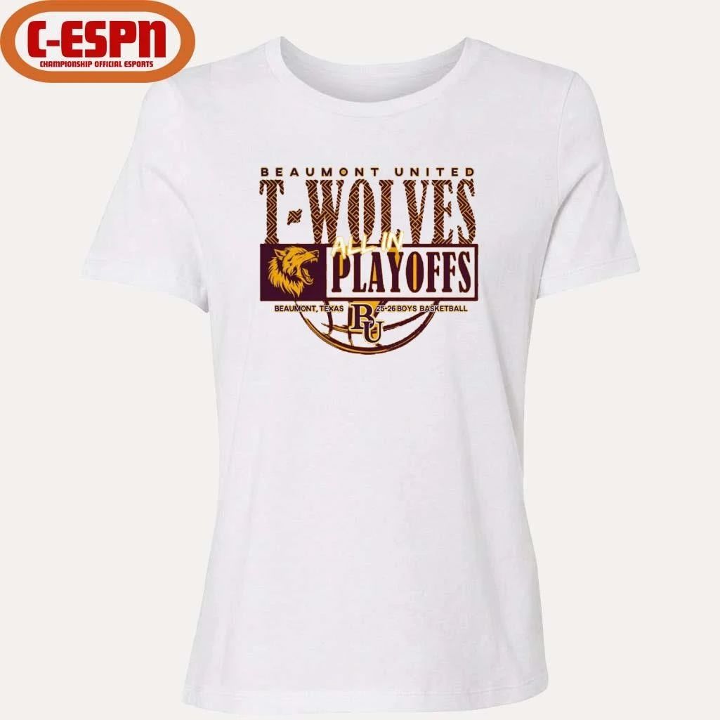 Beaumont United T-Wolves All In Playoffs 2026 Boys Basketball Shirt