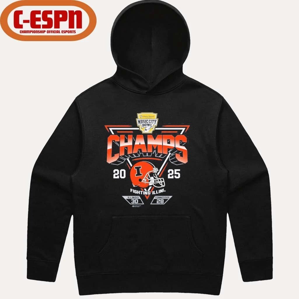 2025 Transperfect Music City Bowl Illinois Champs Score Shirt