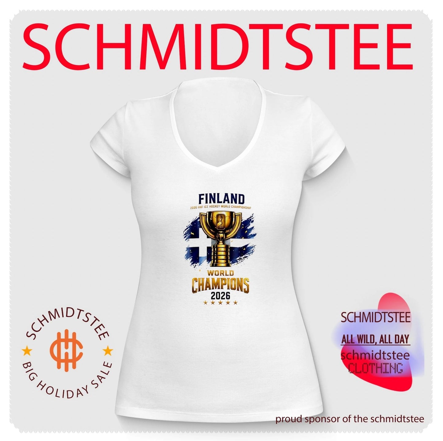 Finland IIHF Ice Hockey World Champions 2026 trophy shirt