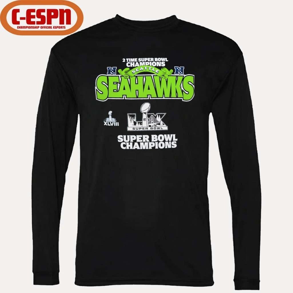 Seattle Seahawks 2-Time Super Bowl Champions Primetime T-Shirt