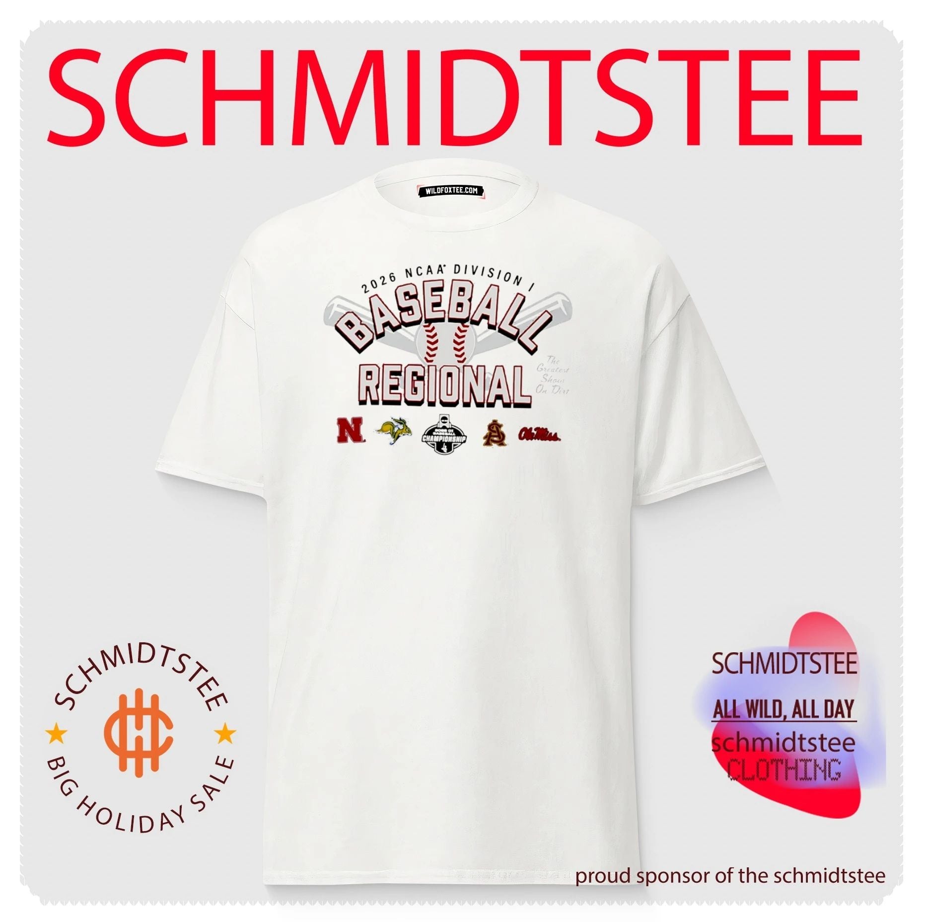 2026 NCAA Division I Baseball Regional Nebraska The Greatest Show On Dive logos shirt