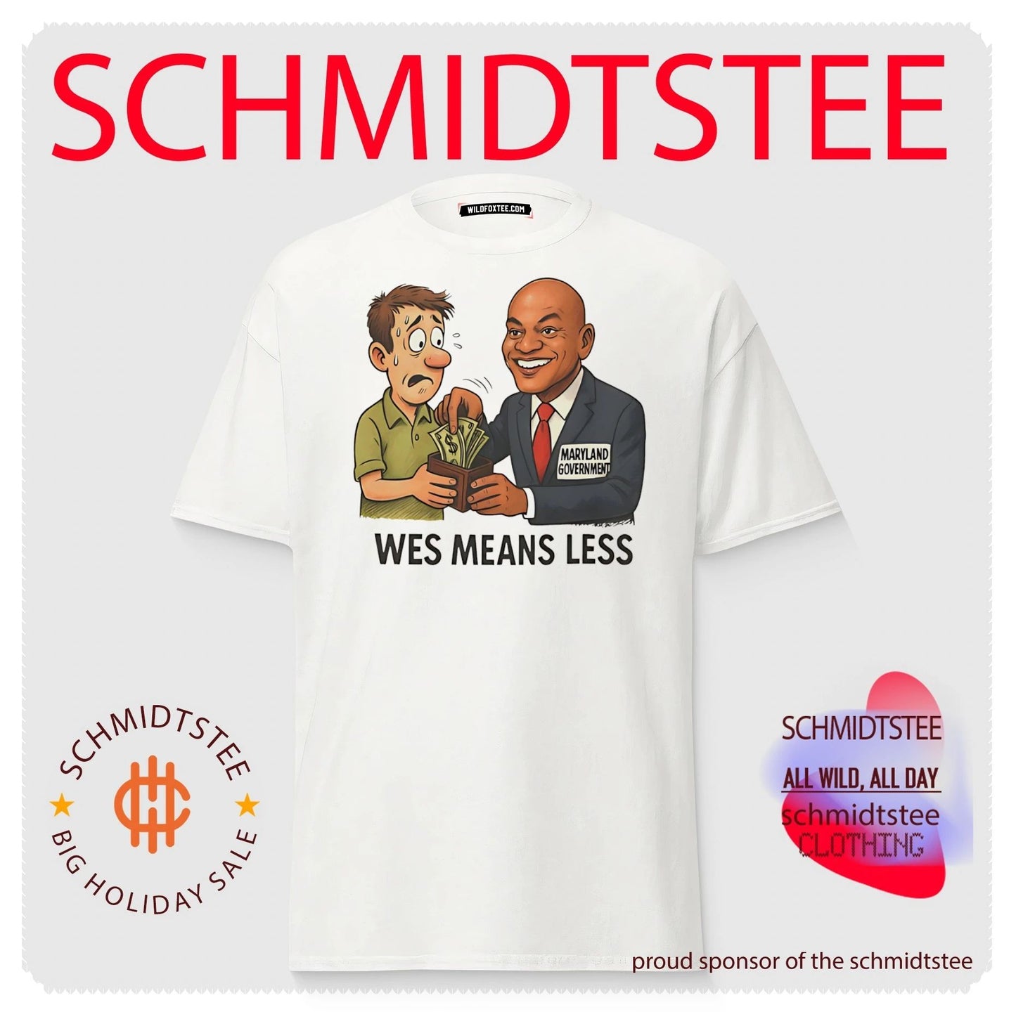 Wes means less politcal cartoon shirt