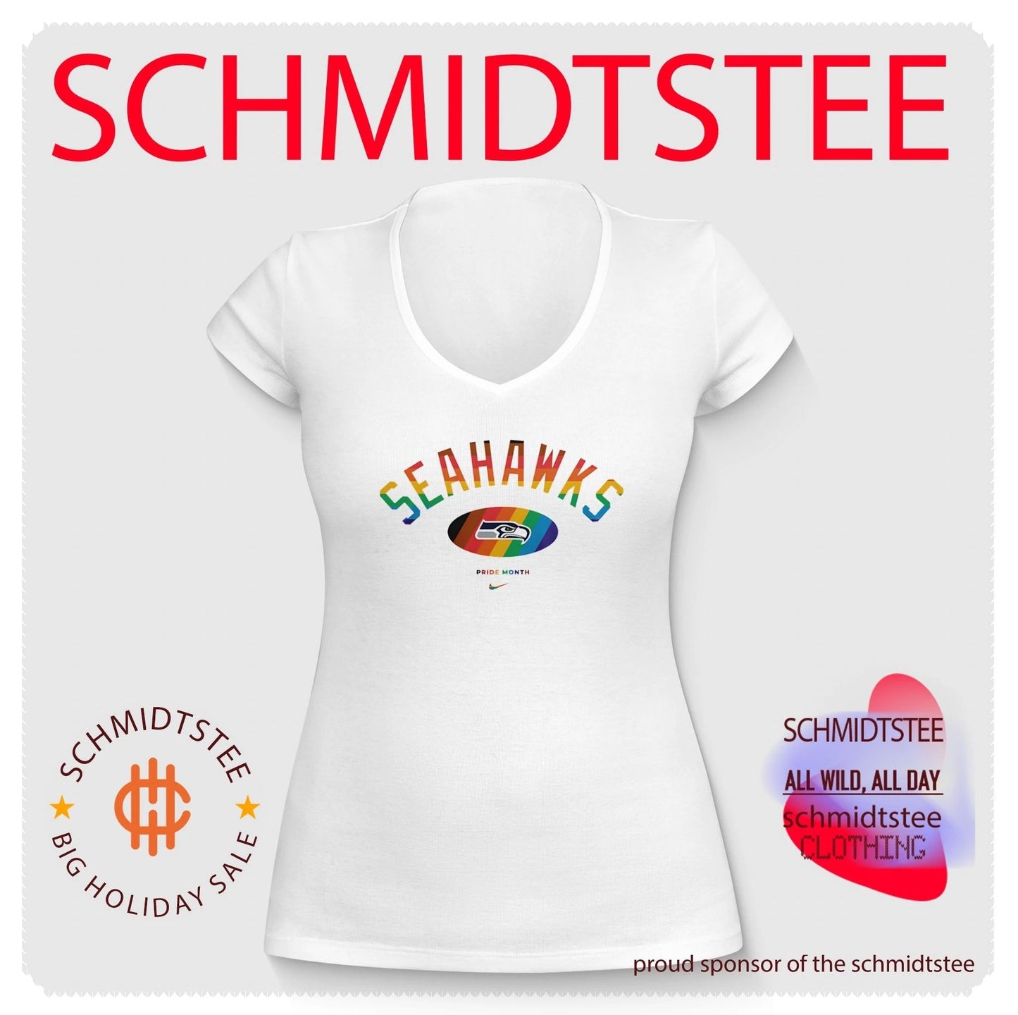 Seattle Seahawks Pride Month Rainbow logo shirt