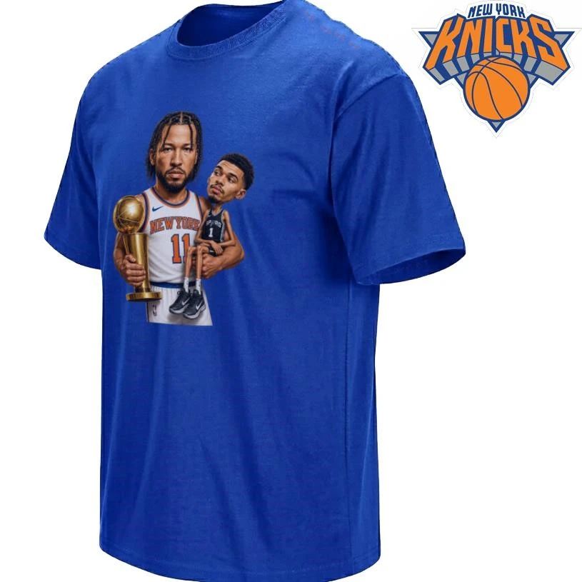New York Knicks Champions NBA 2026 Jalen Brunson Victor Wembanyama Funny Graphic Shirt