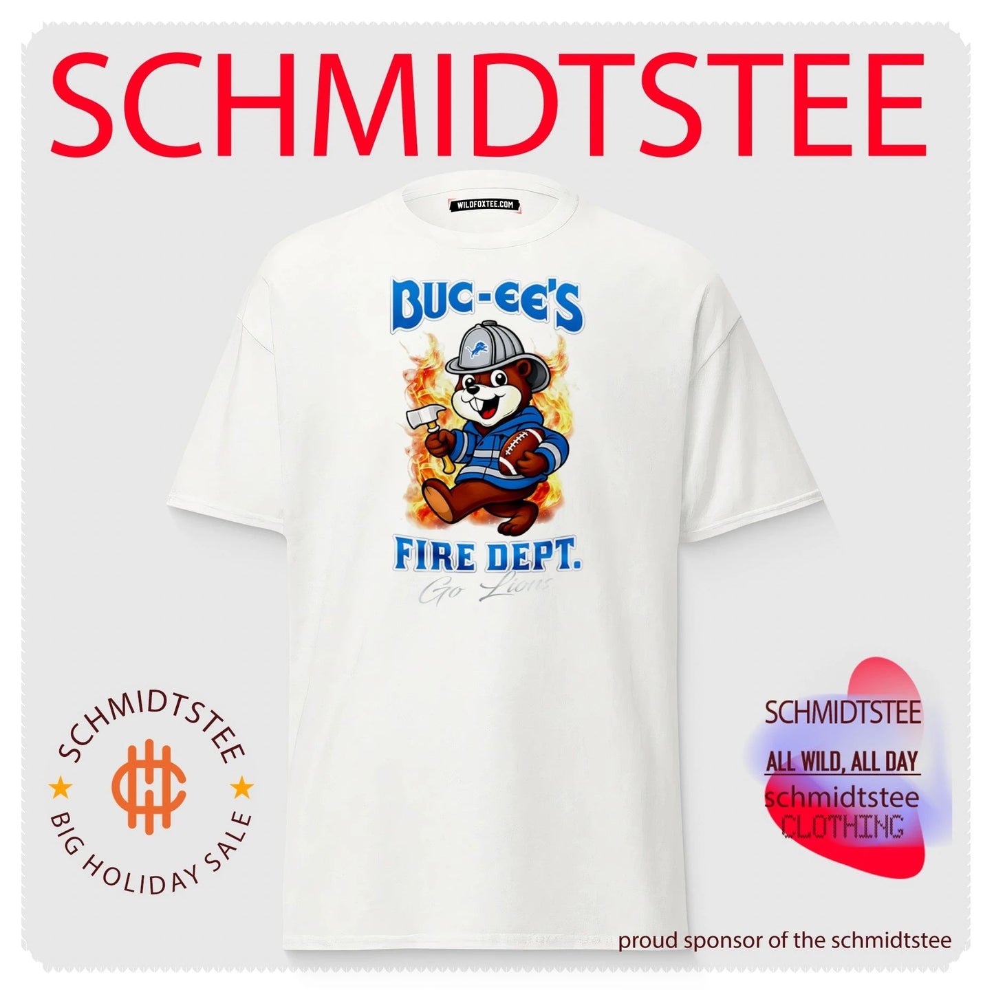 Detroit Lions Buc-Ee’s Fire Dept go Bears Firefighter Strong shirt