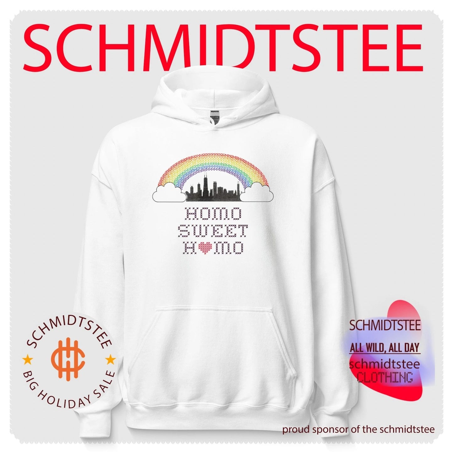Homo Sweet Homo Pride rainbow skyline shirt