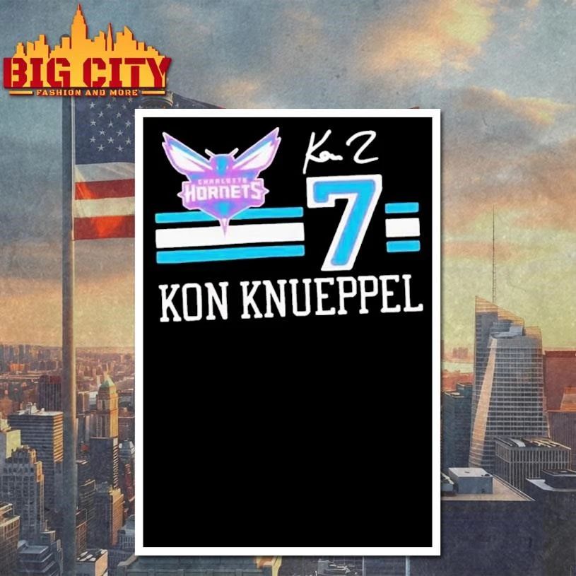 Kon Knueppel 7 Charlotte Hornets 2026 NBA Playoff signature Shirt