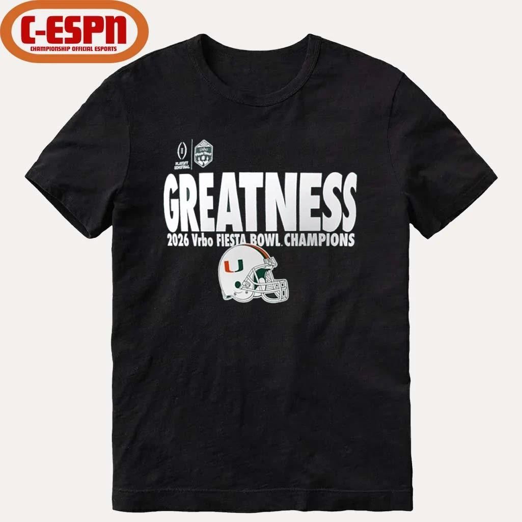 Miami Hurricanes Greatness Fiesta Bowl Champions T-Shirt