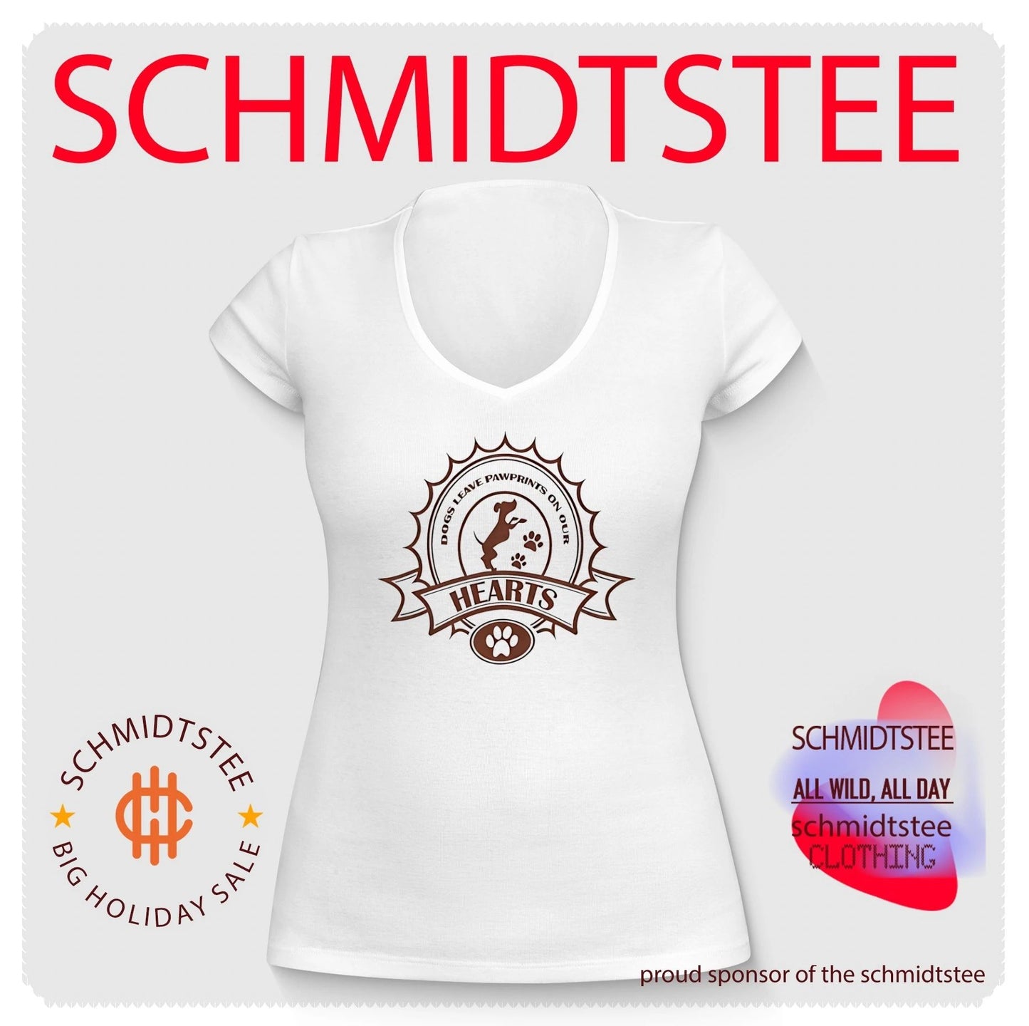 Dogs leave pawprints on out hearts simple graphic shirt