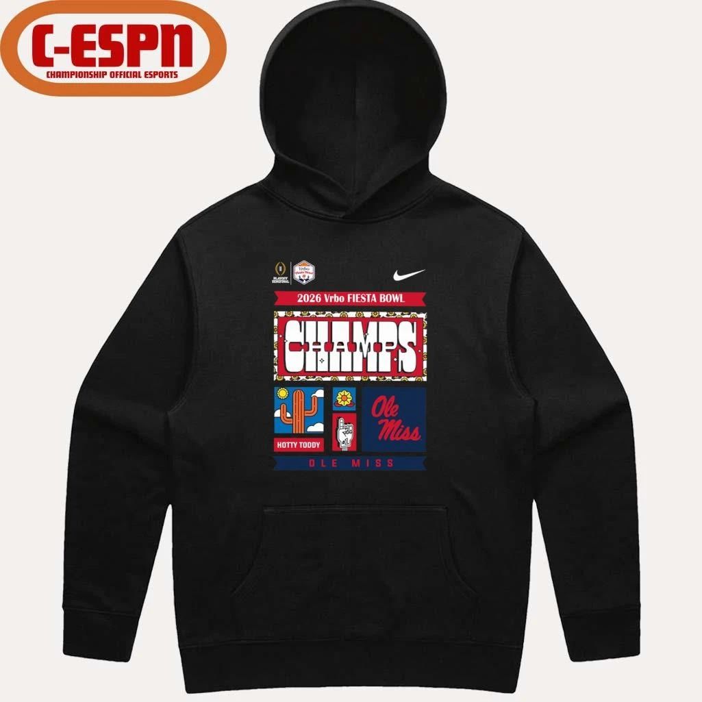 Nike Vrbo Fiesta Bowl Champions Ole Miss Rebels Hotty Toddy T-Shirt