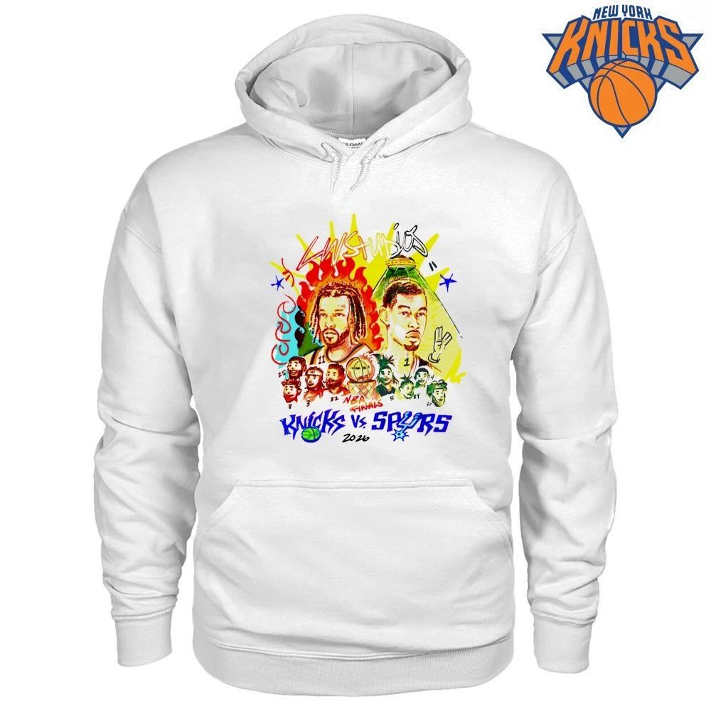 New York Knicks vs San Antonio Spurs Jalen Brunson Victor Wembanyama Matchup Cartoon Graphic NBA Finals 2026 Shirt