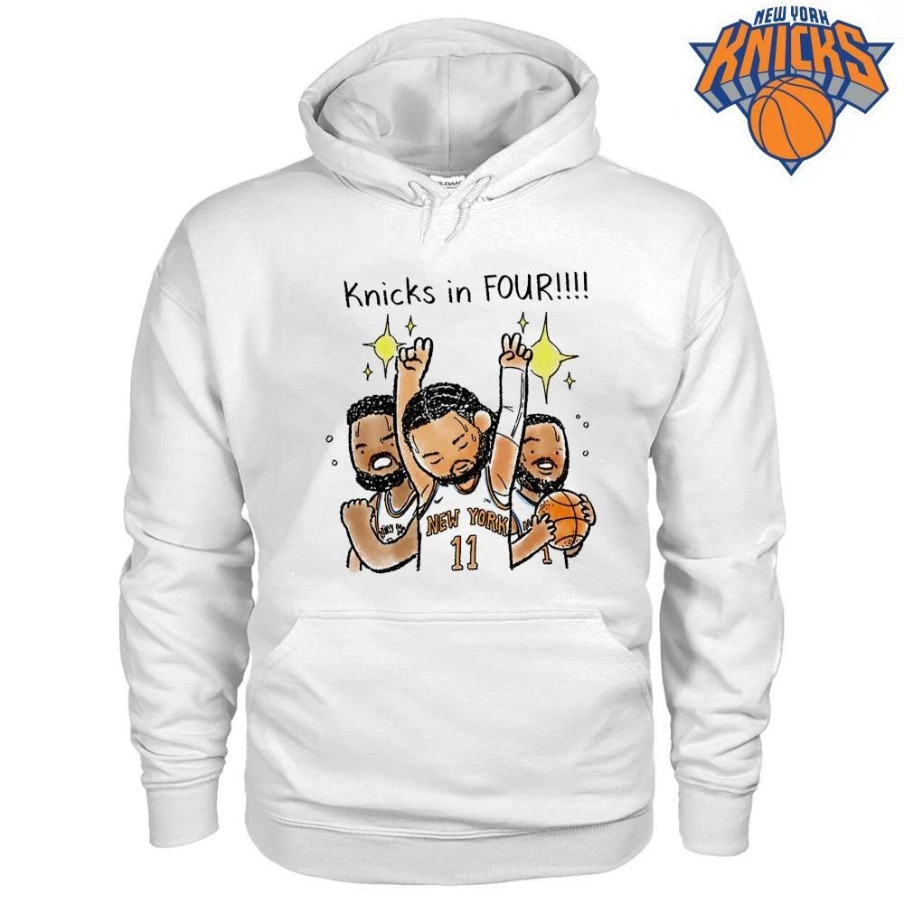 New York Knicks Jalen Brunson Knicks in Four Cartoon Basketball NBA Finals 2026 Shirt