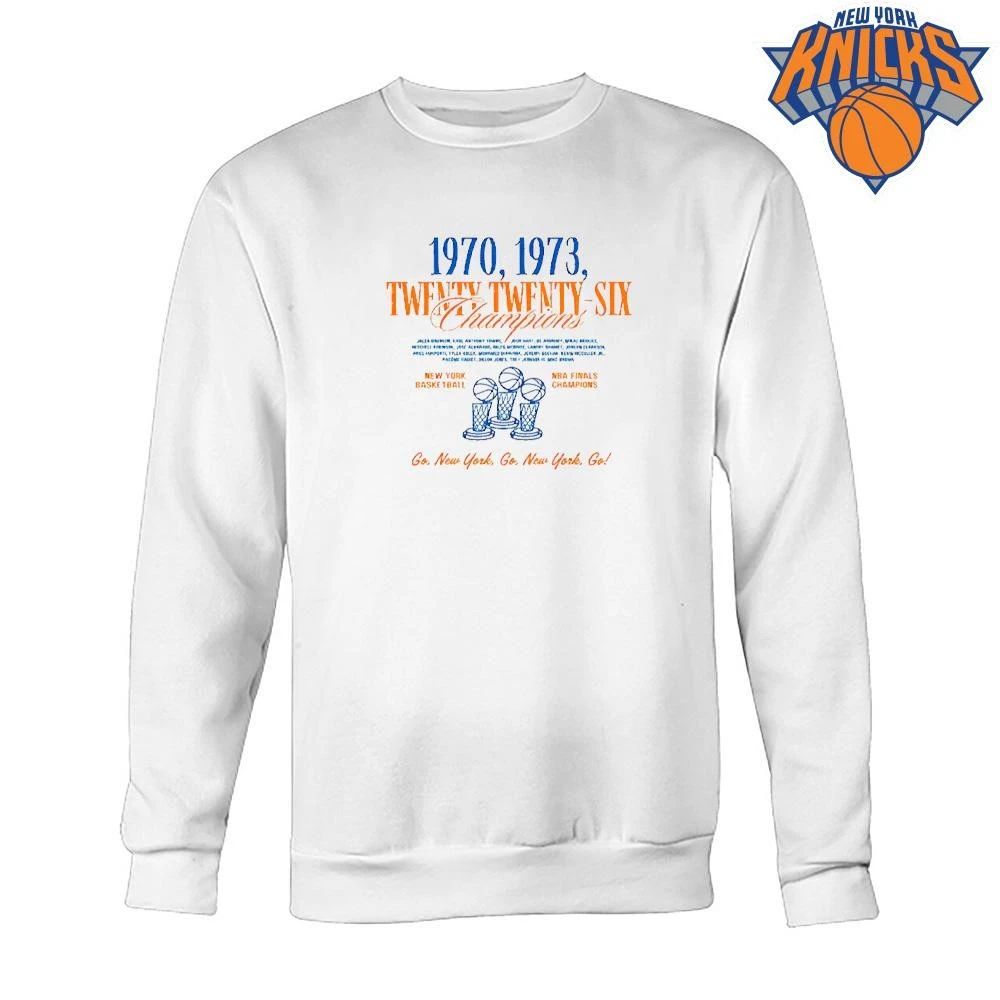 Vintage New York Basketball 1970 1973 Twenty Twenty Six Champions Trophy White Tee Shirt