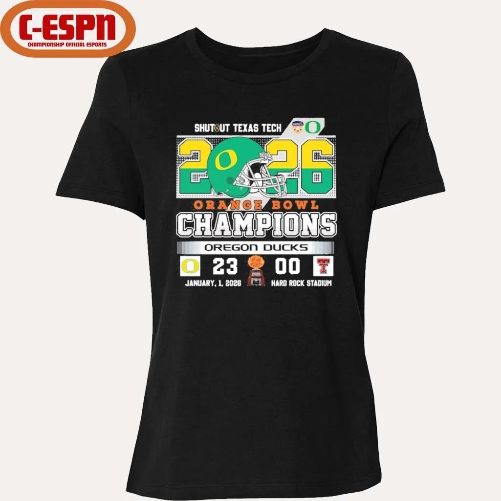 Shutout Texas Tech Oregon Ducks Orange Bowl Champions Shirt