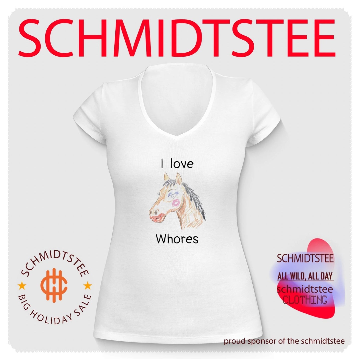 I love whores Horse funny shirt