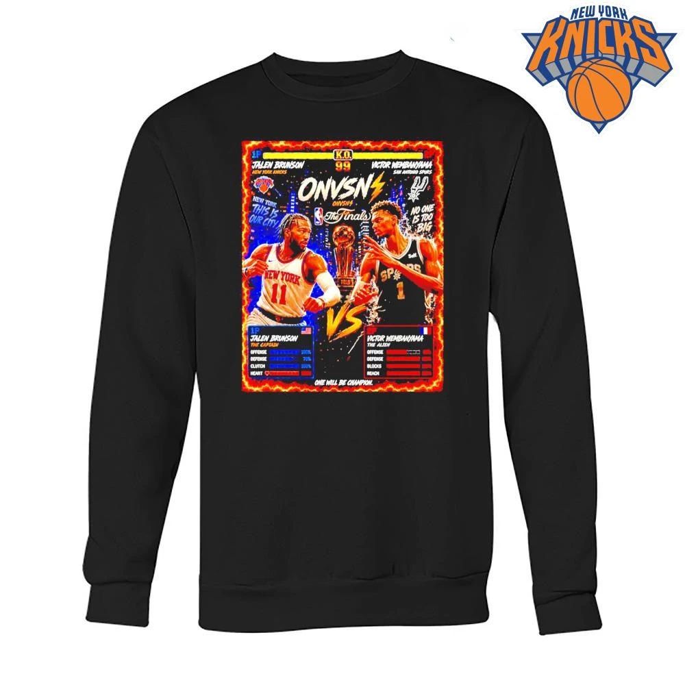 Jalen Brunson New York Knicks vs Victor Wembanyama San Antonio Spurs NBA Finals T Shirt