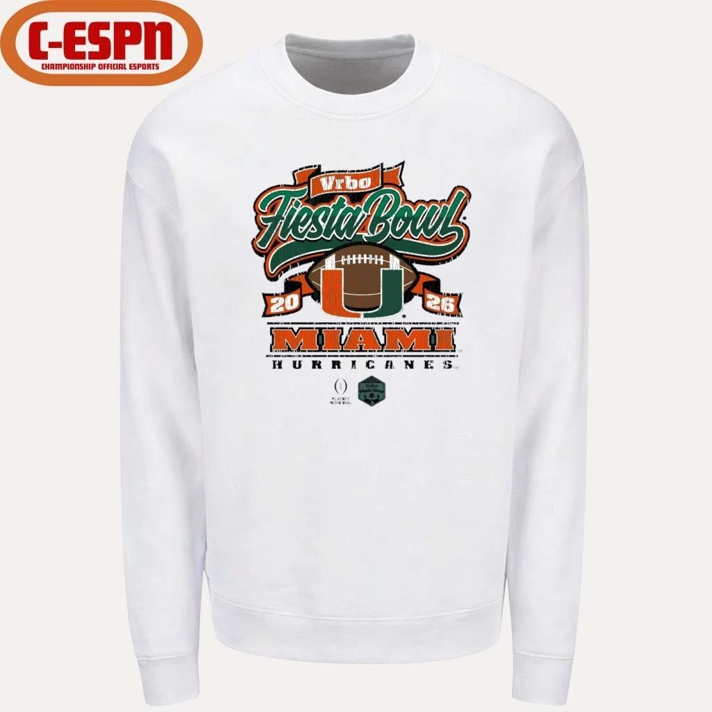 Miami Hurricanes CFP Semifinal 2026 Vrbo Fiesta Bowl Scripted Shirt