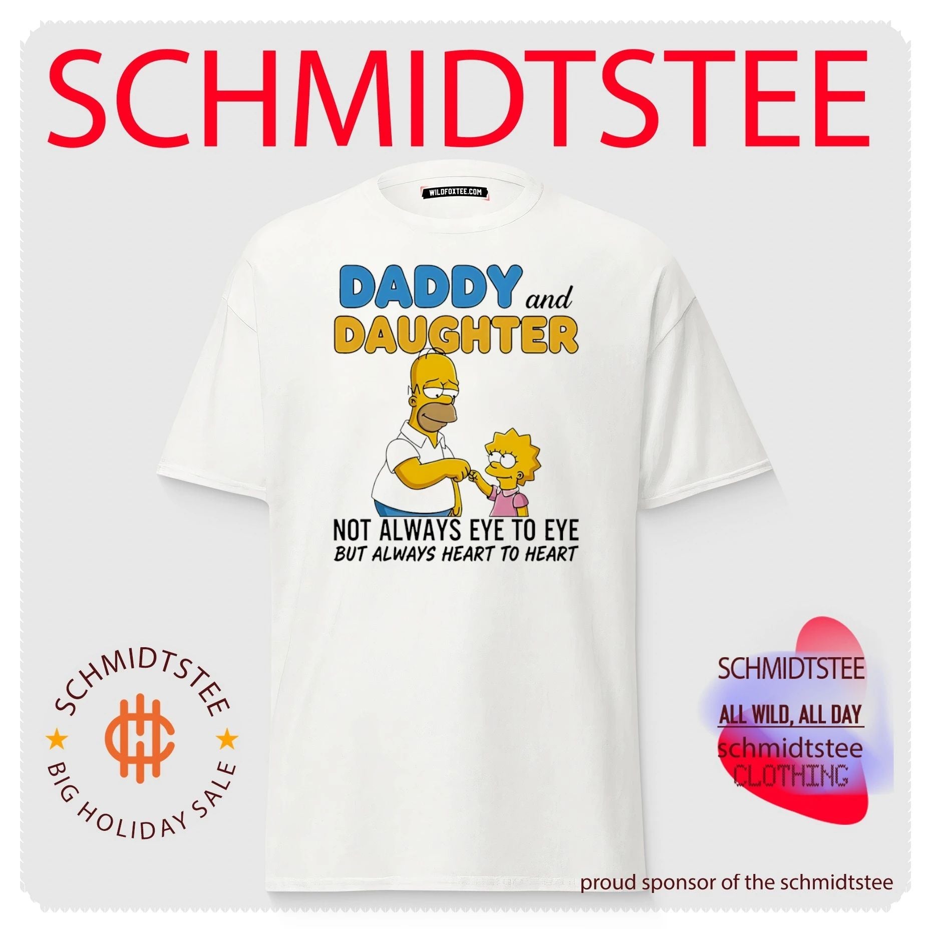 Daddy and daughter not always eye to eye but always heart to heart Simpson shirt
