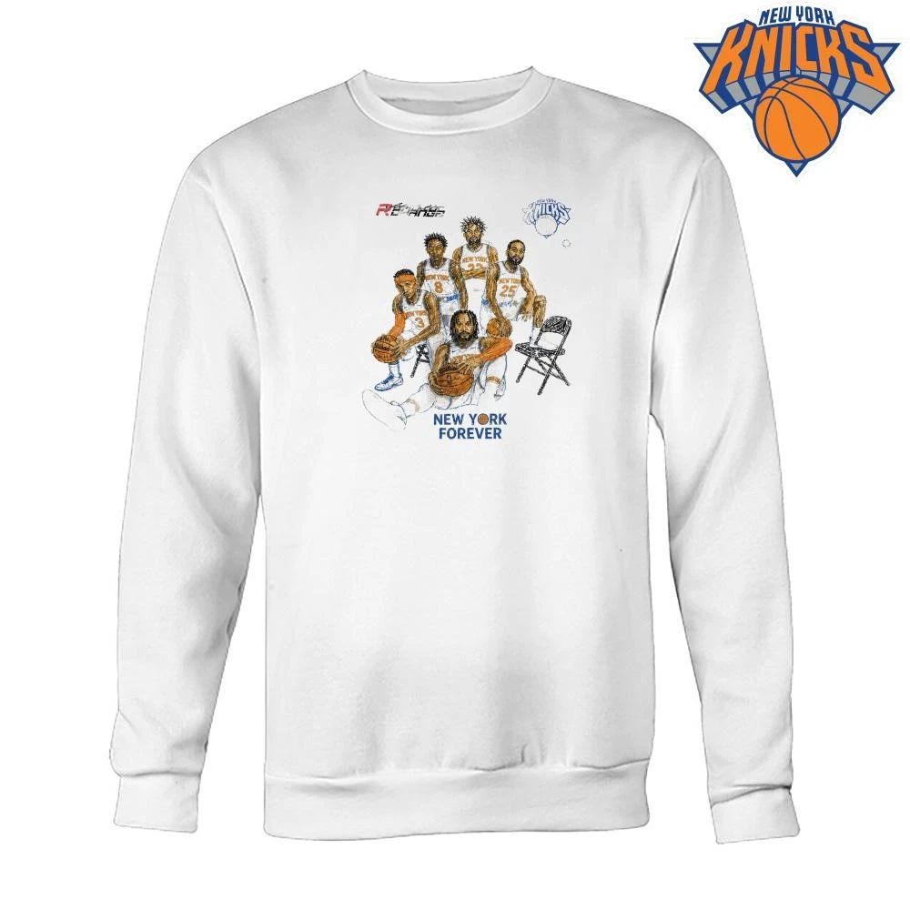 New York Knicks New York Forever Jalen Brunson Josh Hart Mikal Bridges OG Anunoby Mitchell Robinson Basketball Graphic Oversized NBA Finals 2026 Shirt