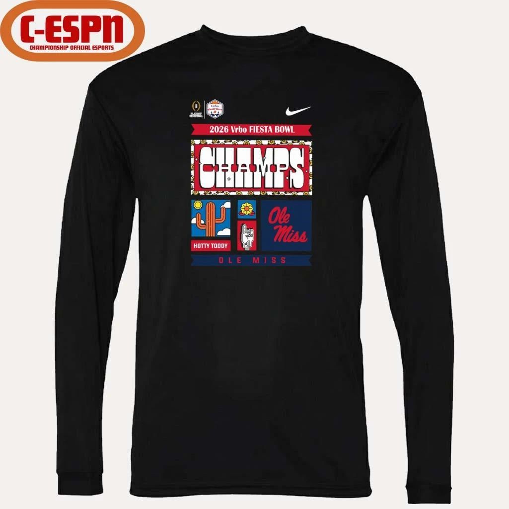 Nike Vrbo Fiesta Bowl Champions Ole Miss Rebels Hotty Toddy T-Shirt