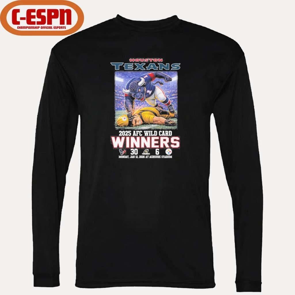 Houston Texas Mascot Beat Steelers 2026 AFC Wild Card Winners Score Shirt