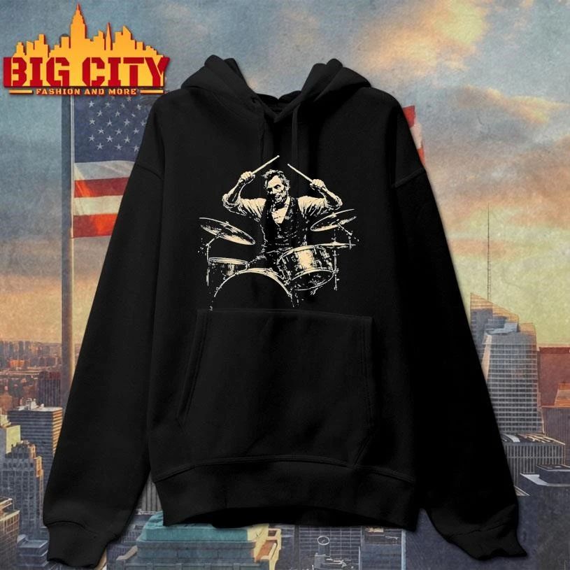 Abraham Lincoln Playing Drums Monochromatic Vintage Shirt