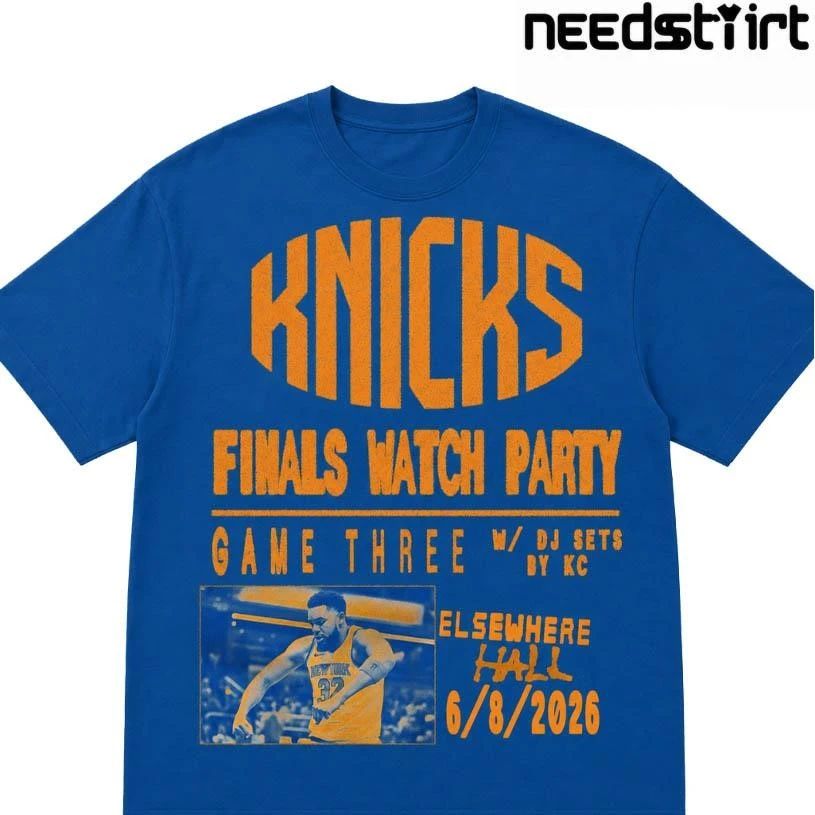 New York Knicks Finals Watch Party Game Three Elsewhere Hall Karl Anthony Towns NBA Finals 2026 shirt