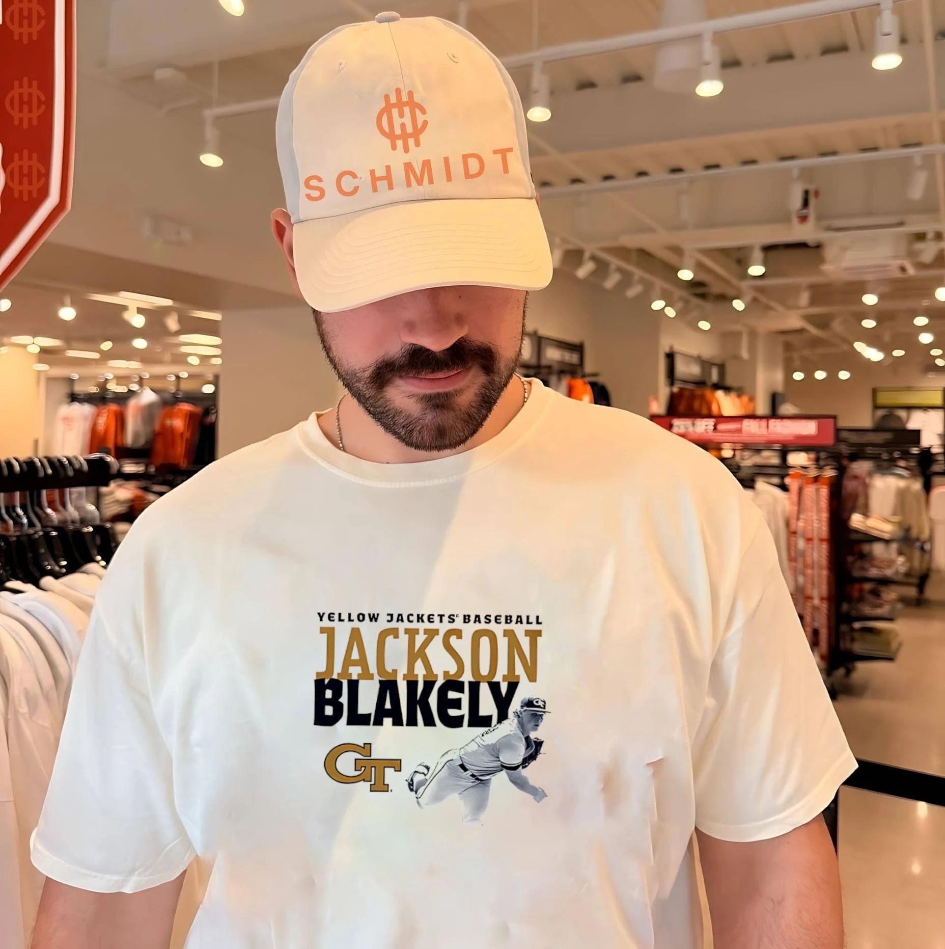 Georgia Tech Jackson Blakely yello jackets baseball shirt