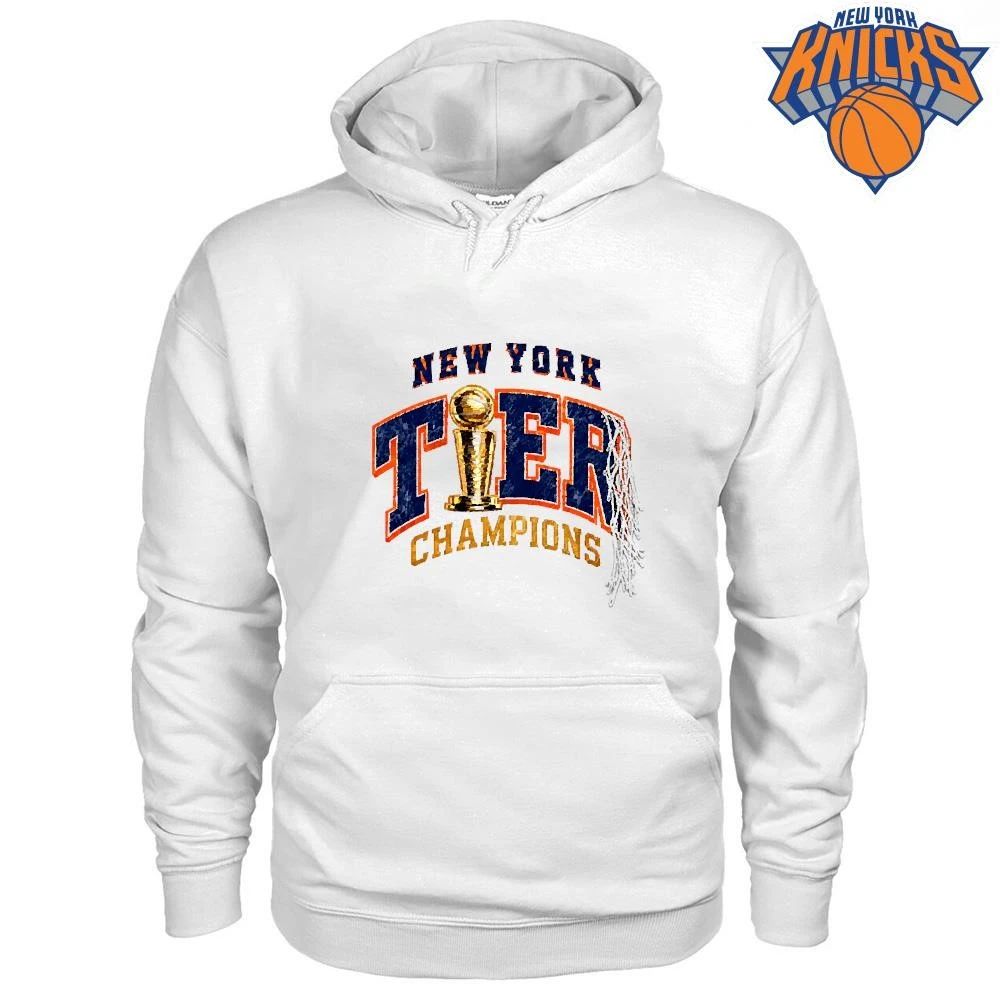 New York Knicks Champions NBA 2026 Tier Trophy Basketball Net Vintage Font Shirt