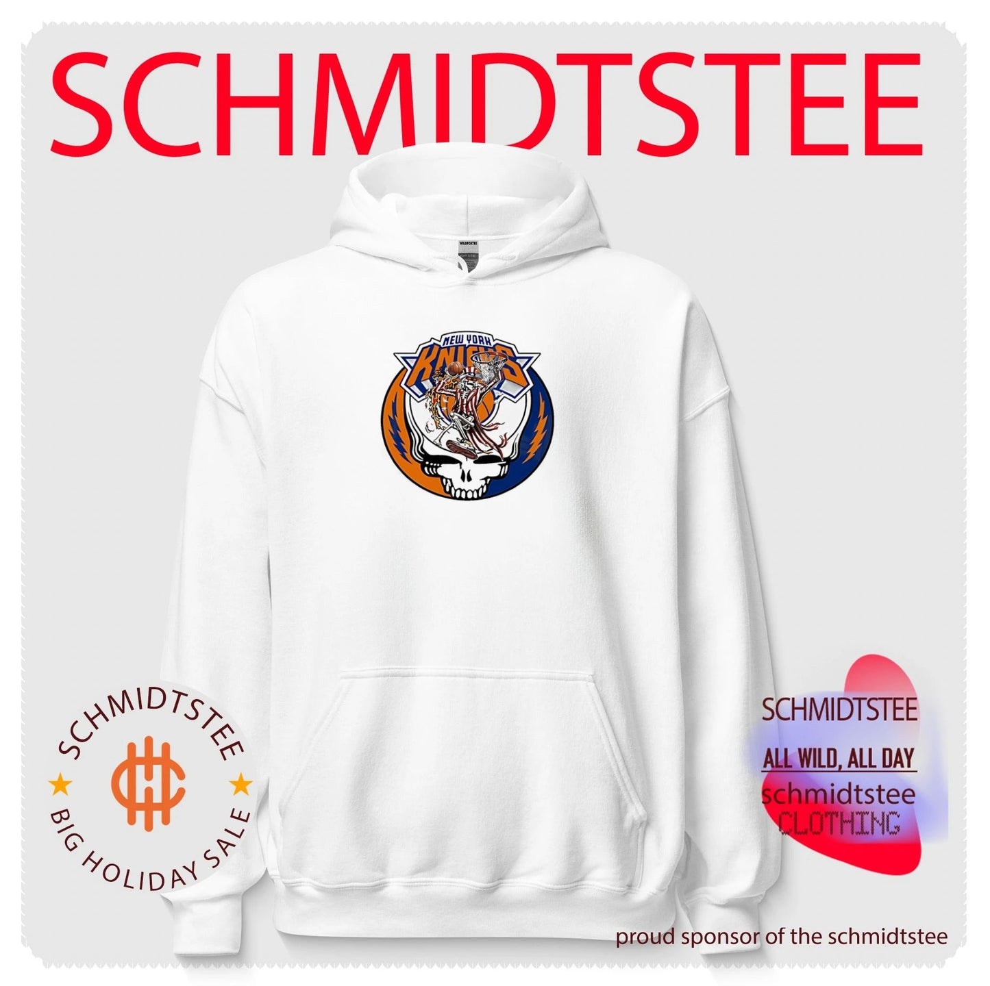 New York Knicks Grateful Dead steal your face skull logo shirt