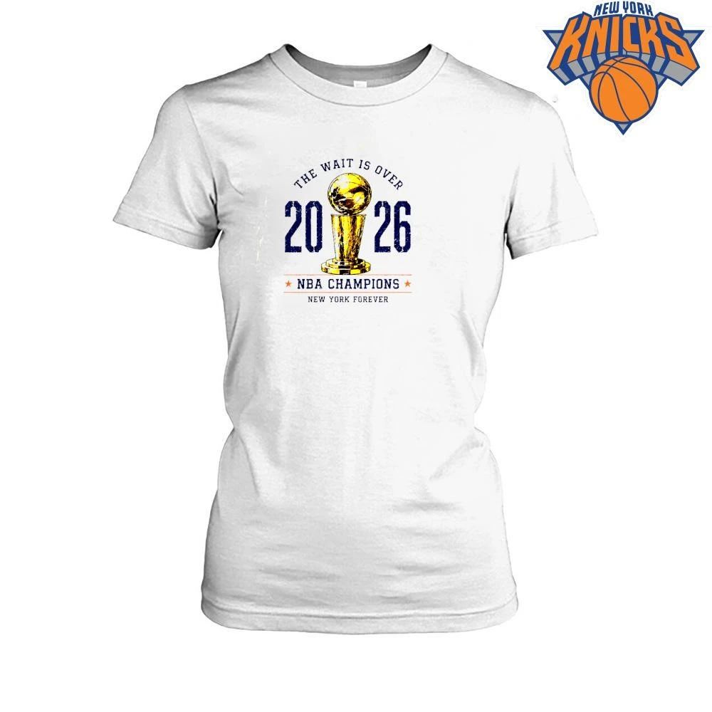 The Wait Is Over Larry O’Brien Trophy Vintage New York Knicks Champions NBA 2026 Shirt