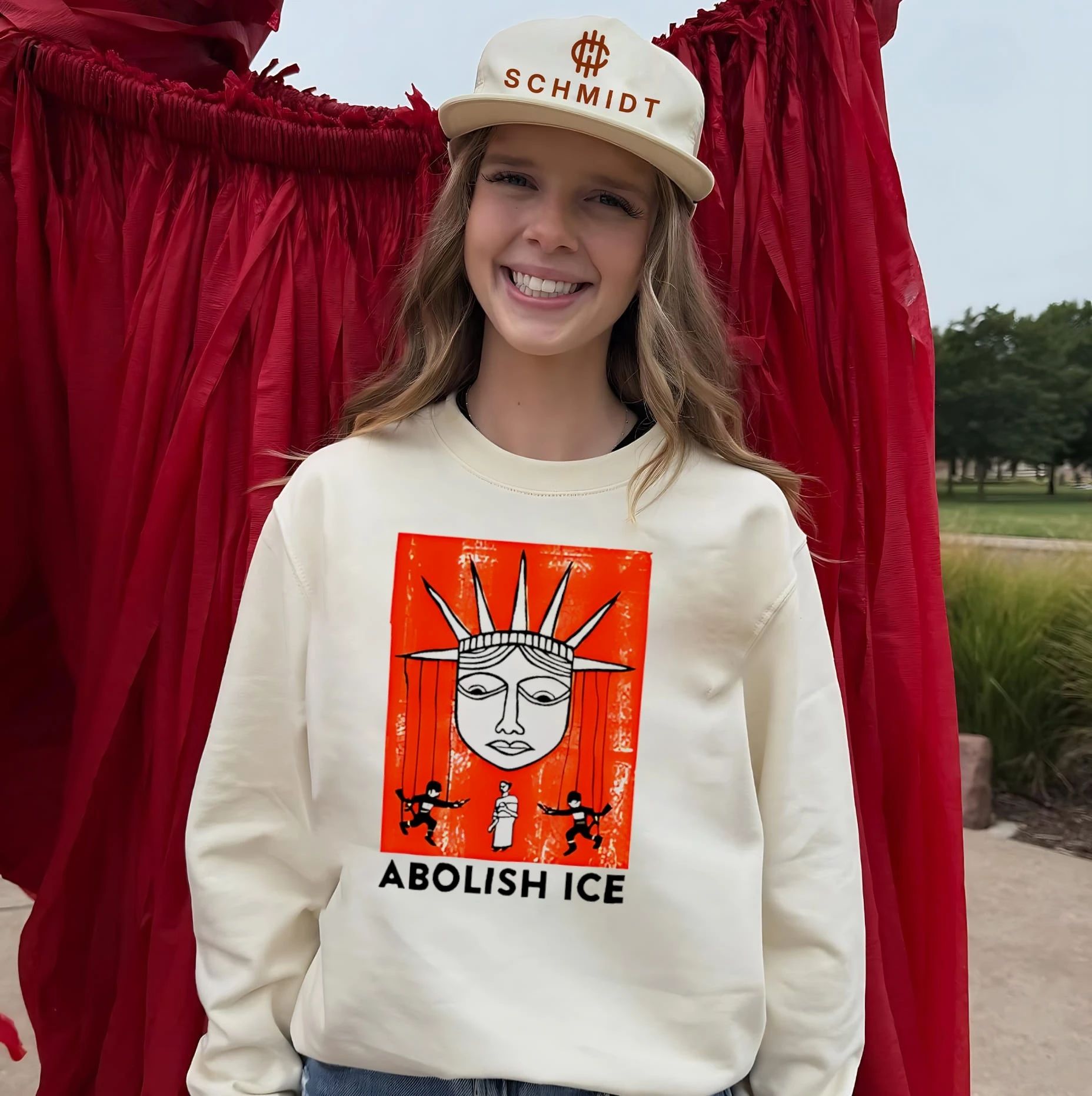 Abolish ice frame graphic shirt
