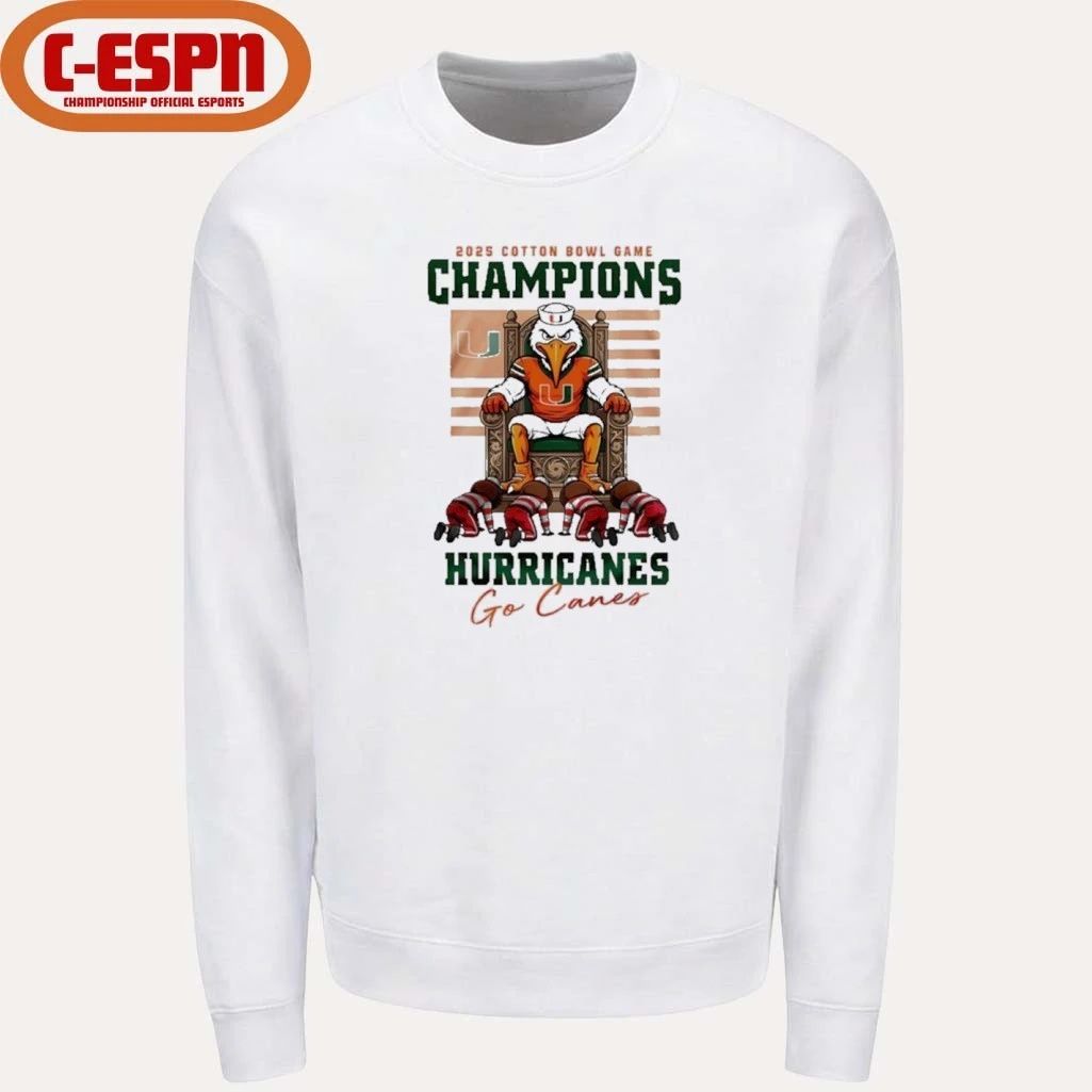 2025-26 Cotton Bowl Champions Miami Hurricanes King Shirt