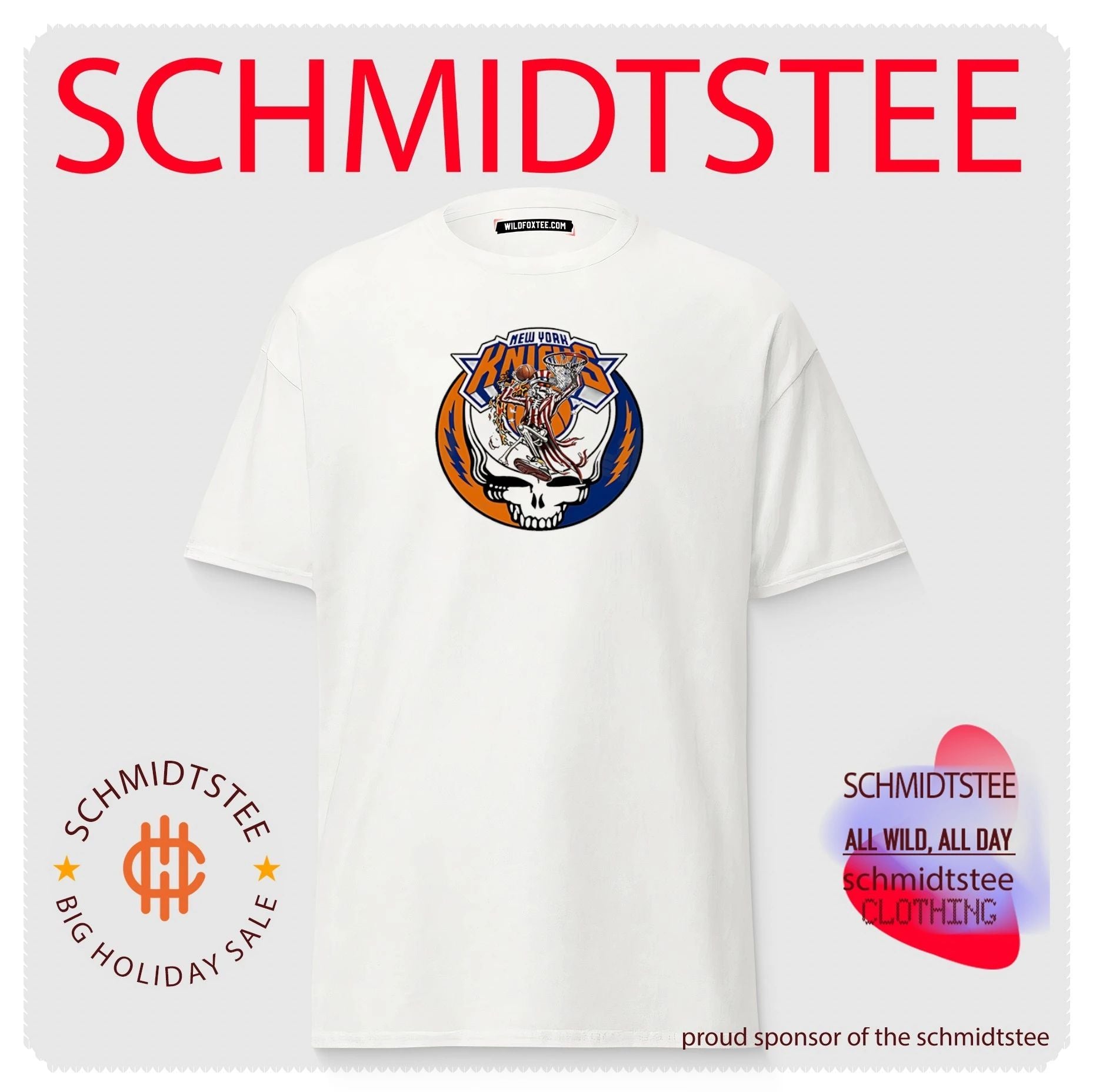 New York Knicks Grateful Dead steal your face skull logo shirt