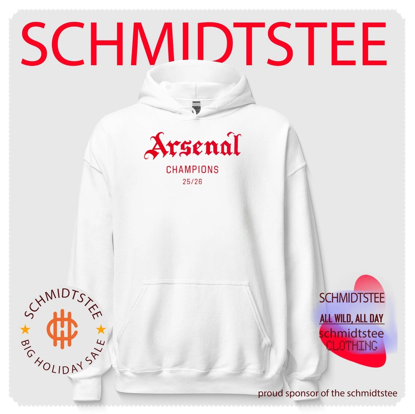 Arsenal AFC PL Champions 2025 2026 logo shirt