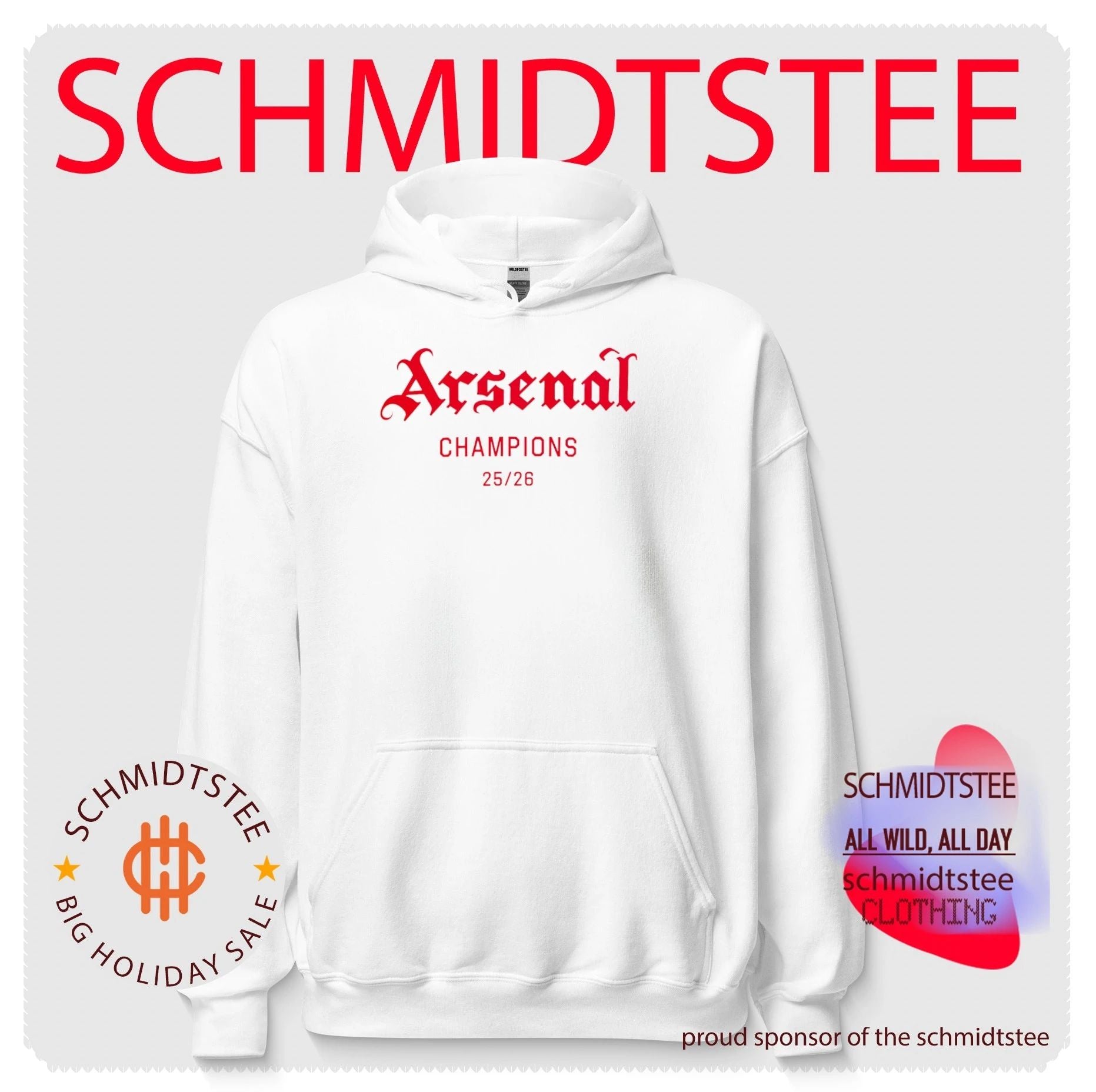 Arsenal AFC PL Champions 2025 2026 logo shirt