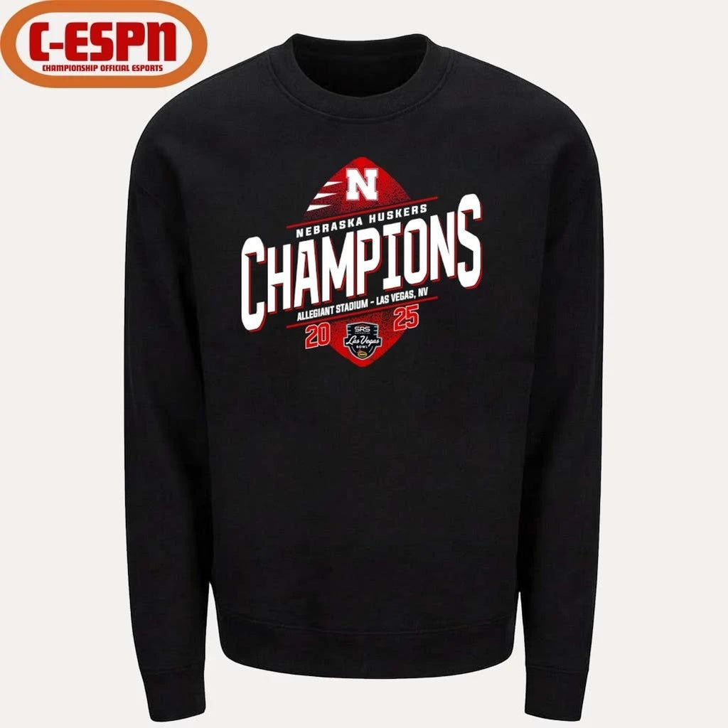 Nebraska Huskers SRS Distribution Las Vegas Bowl Champions T-shirt