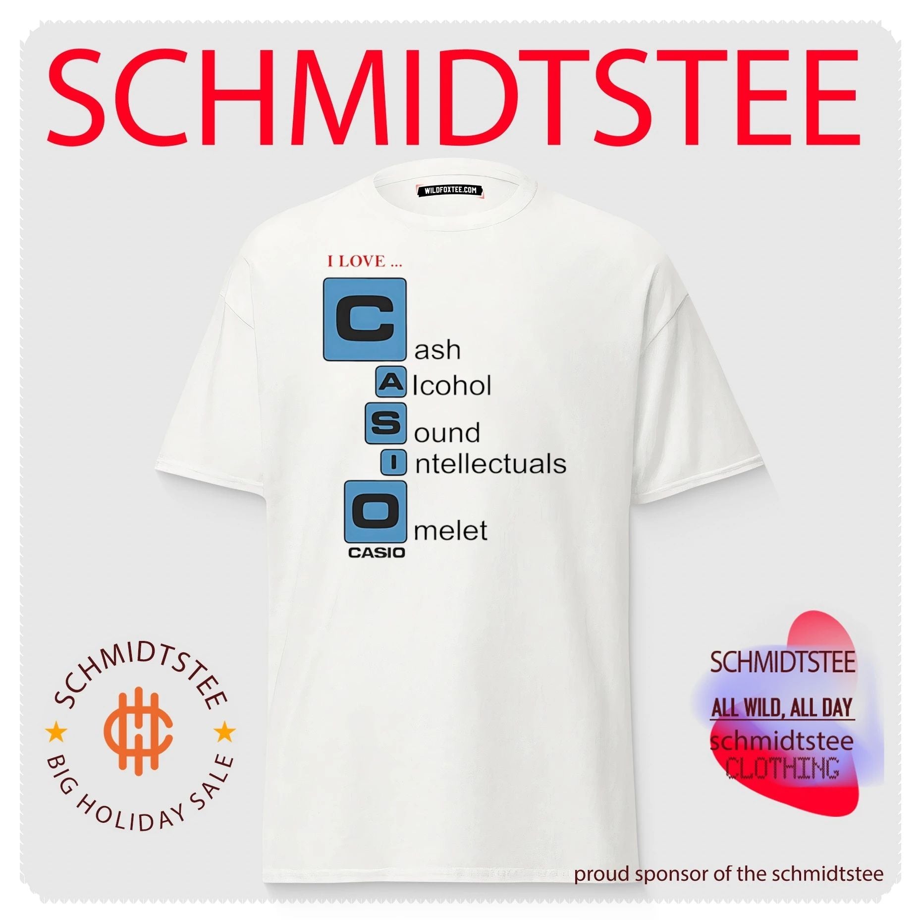 I Love Casio Cash Alcohol Sound Intellectuals Omelet Shirt
