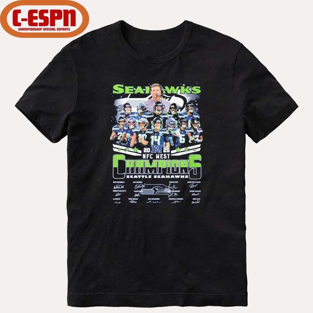 Seattle Seahawks Team NFC West Champions 2025 T-Shirt