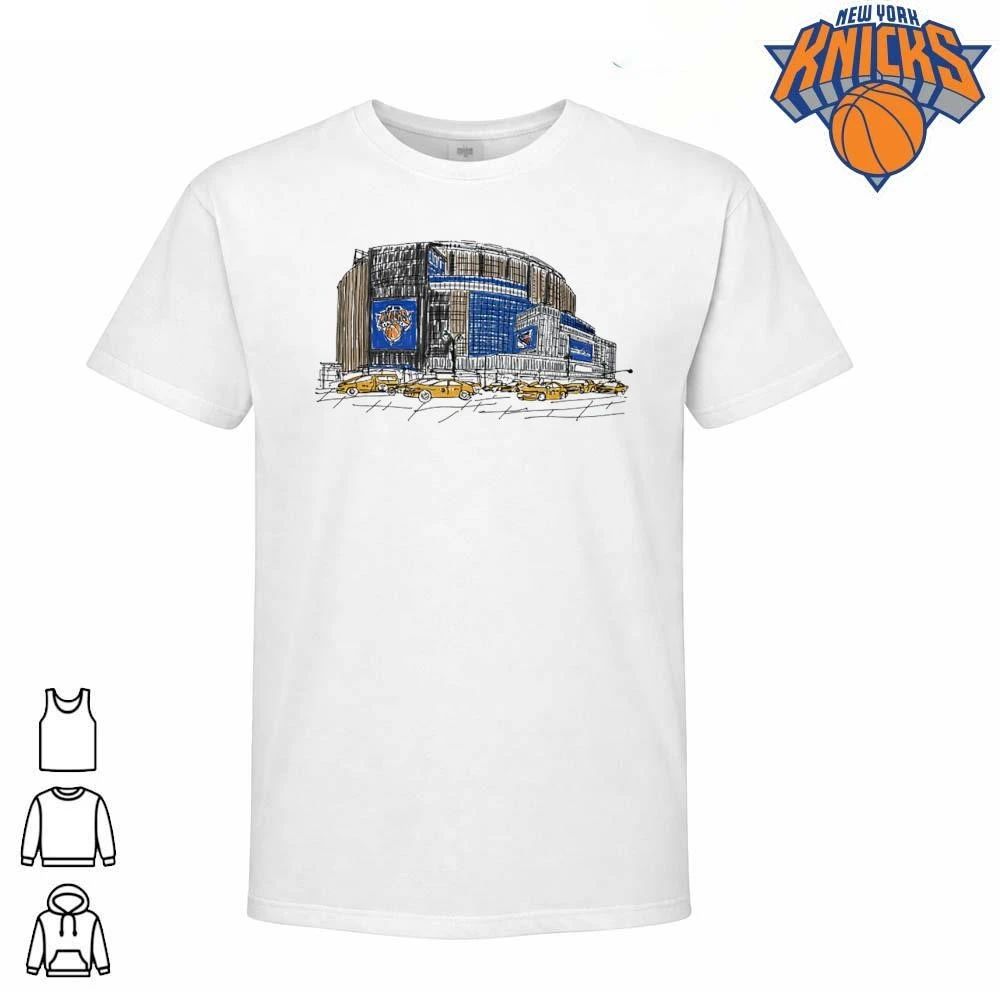 New York Knicks Madison Square Garden Arena Sketch Skyline Yellow Cab NBA Finals 2026 Shirt