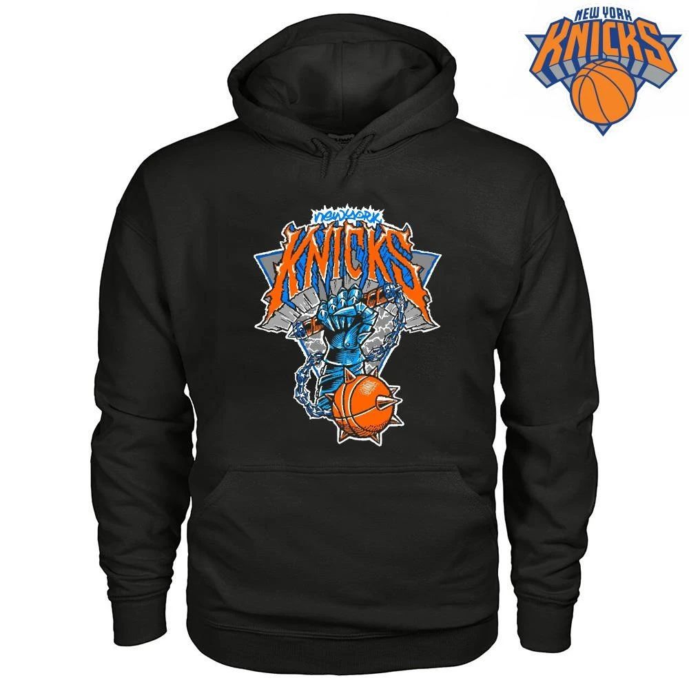 New York Knicks Champions NBA 2026 Heavy Metal Spiky Basketball Gauntlet Graphic Shirt