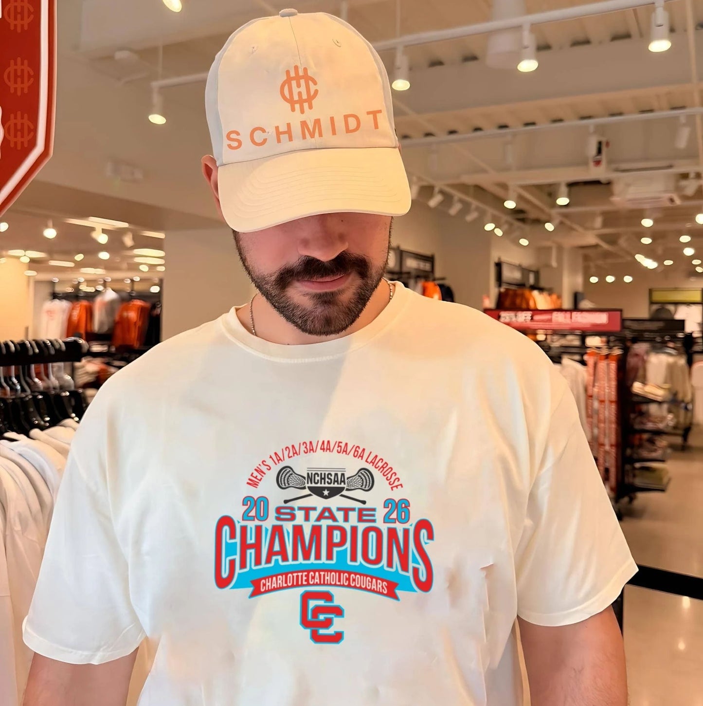 Charlotte Catholic Cougars 2026 NCHSAA Men’s 1A to 6A Lacrosse Champions shirt