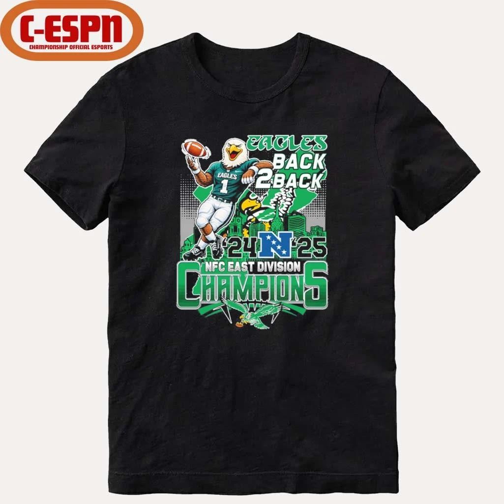 Philadelphia Eagles Mascot 2025 NFC East Division Champions T-shirt