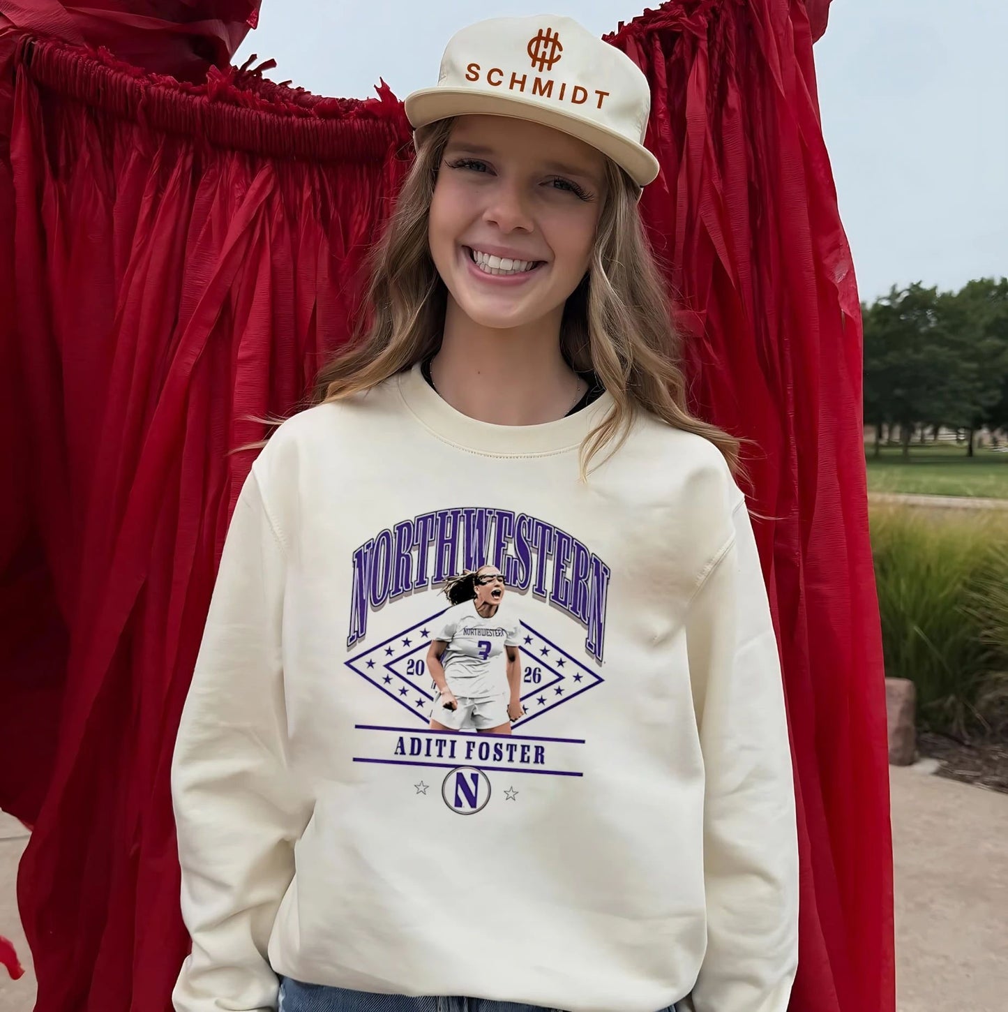 Northwestern University Women’s Lacrosse 2026 Aditi Foster shirt