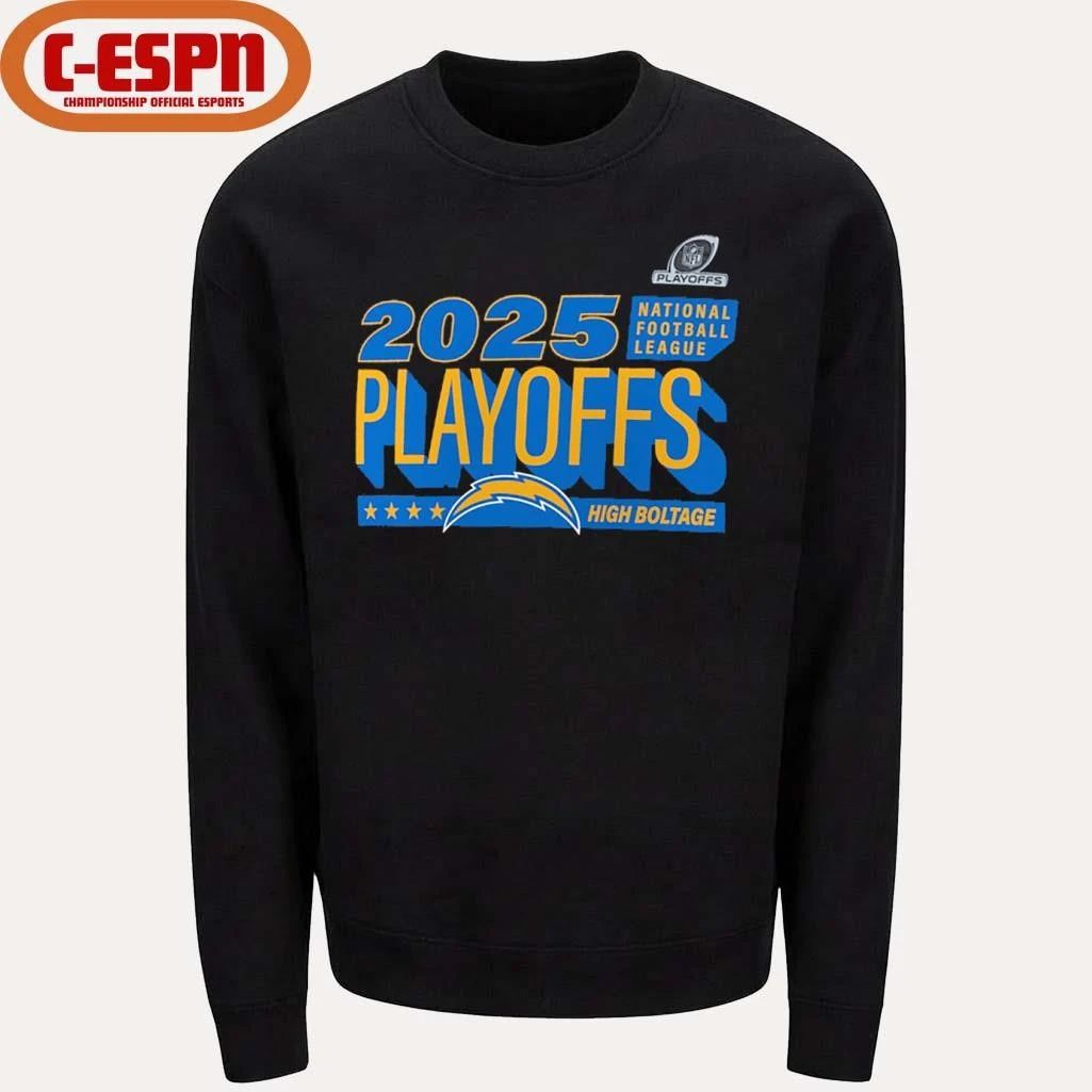 Los Angeles Chargers High Boltage 2025 NFL Playoffs Ready T-Shirt