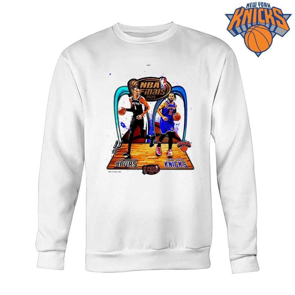 San Antonio Spurs Victor Wembanyama vs New York Knicks Jalen Brunson Vintage Graphic NBA Finals 2026 Shirt