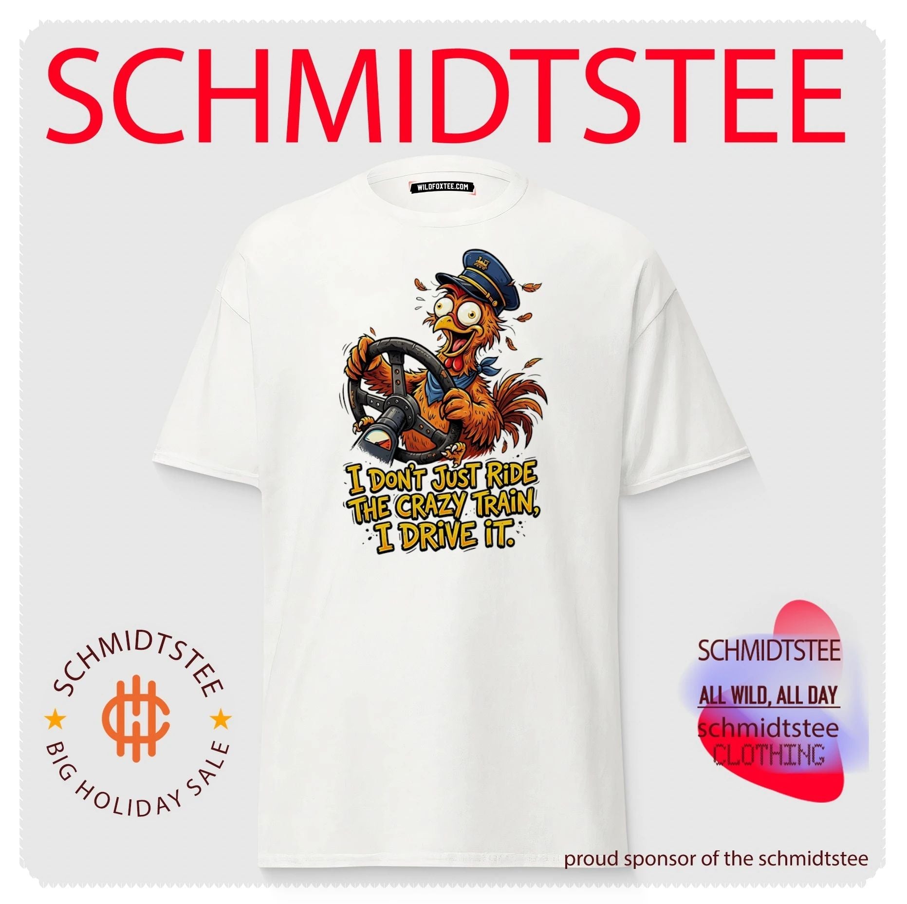 I don’t just ride the crazy train I drive it cartoon chicken shirt