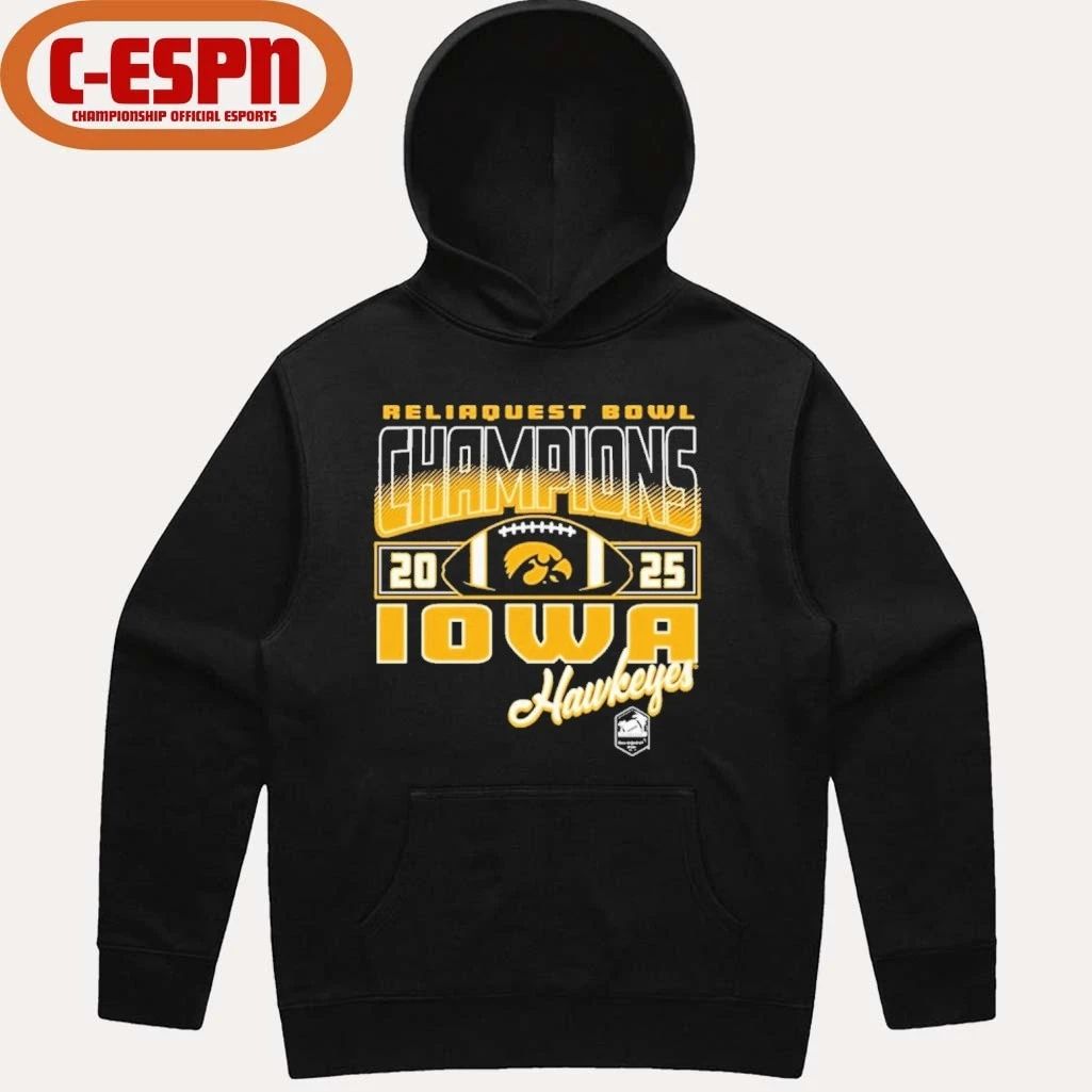 Iowa Hawkeyes 2025 Reliaquest Bowl Champions Official T-Shirt