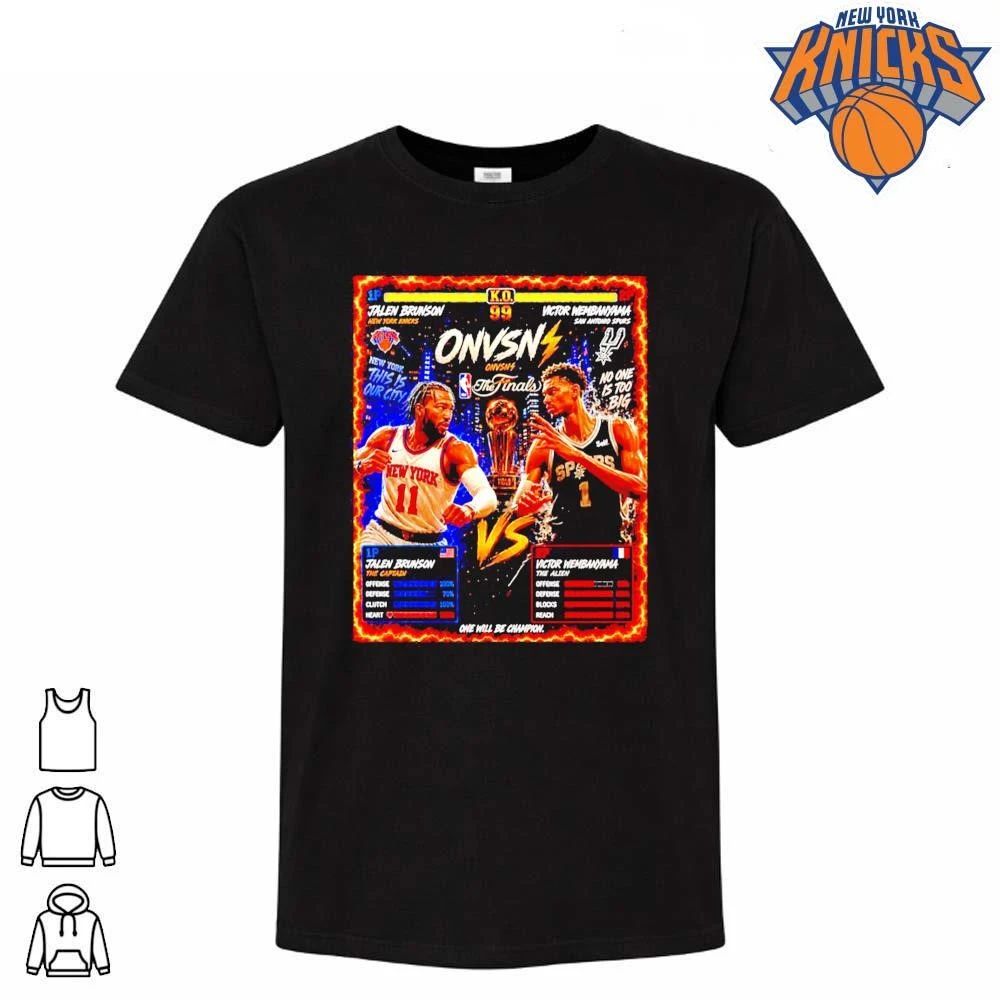 Jalen Brunson New York Knicks vs Victor Wembanyama San Antonio Spurs NBA Finals T Shirt